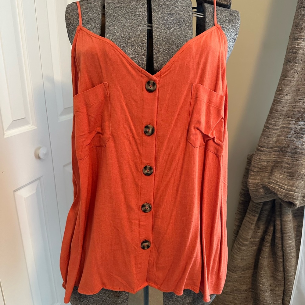 Market & Spruce Orange Buttoned Camisole